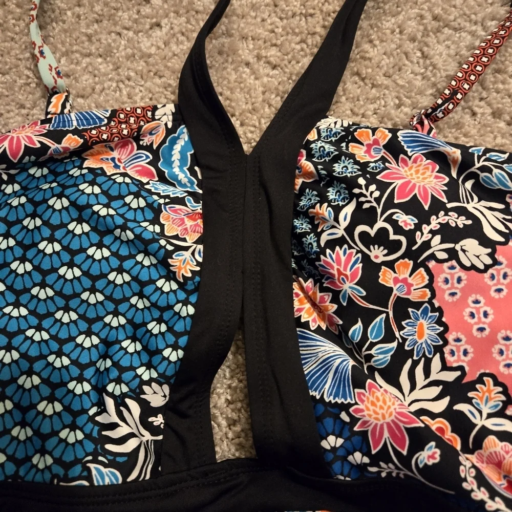 Laundry by Design by Shelli Segal One Piece Floral Boho Swim Bathin Suit size M